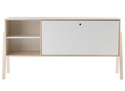 Aparador dise&ntilde;o 1 puerta 2 cajones blanco y madera EASY