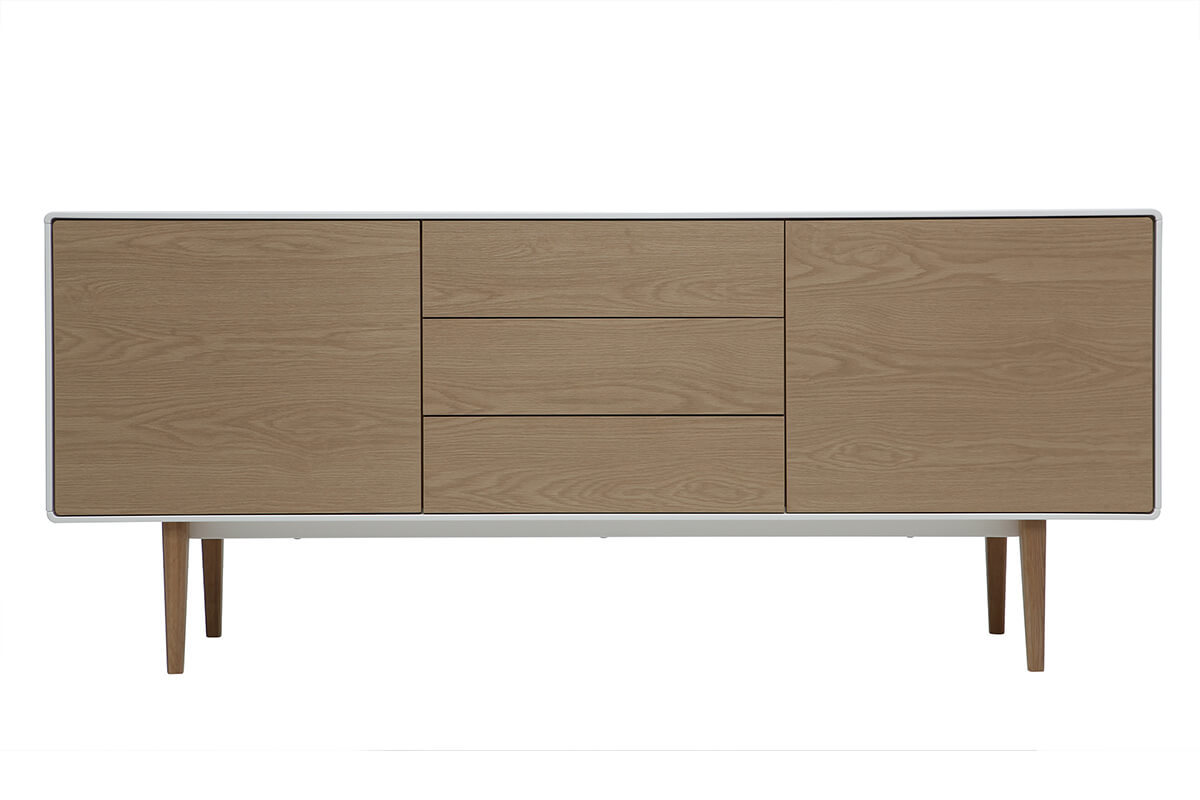 Aparador diseo contemporneo blanco y madera ROMY