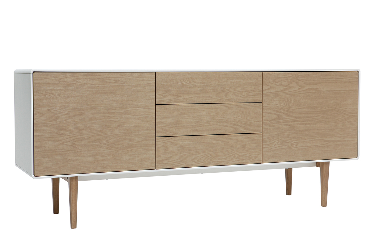Aparador diseo contemporneo blanco y madera ROMY