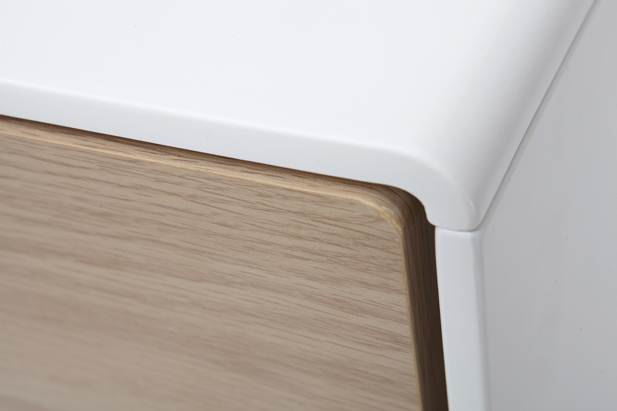 Aparador diseo contemporneo blanco y madera ROMY