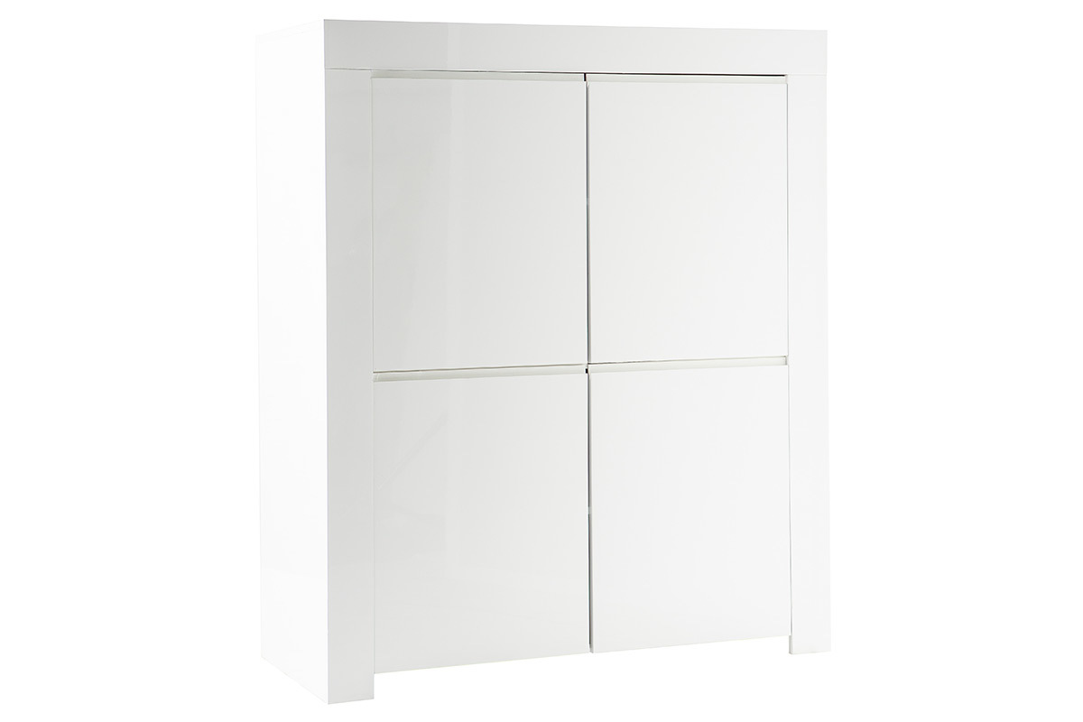 Aparador diseo cuadrado 4 puertas lacado blanco ERIA