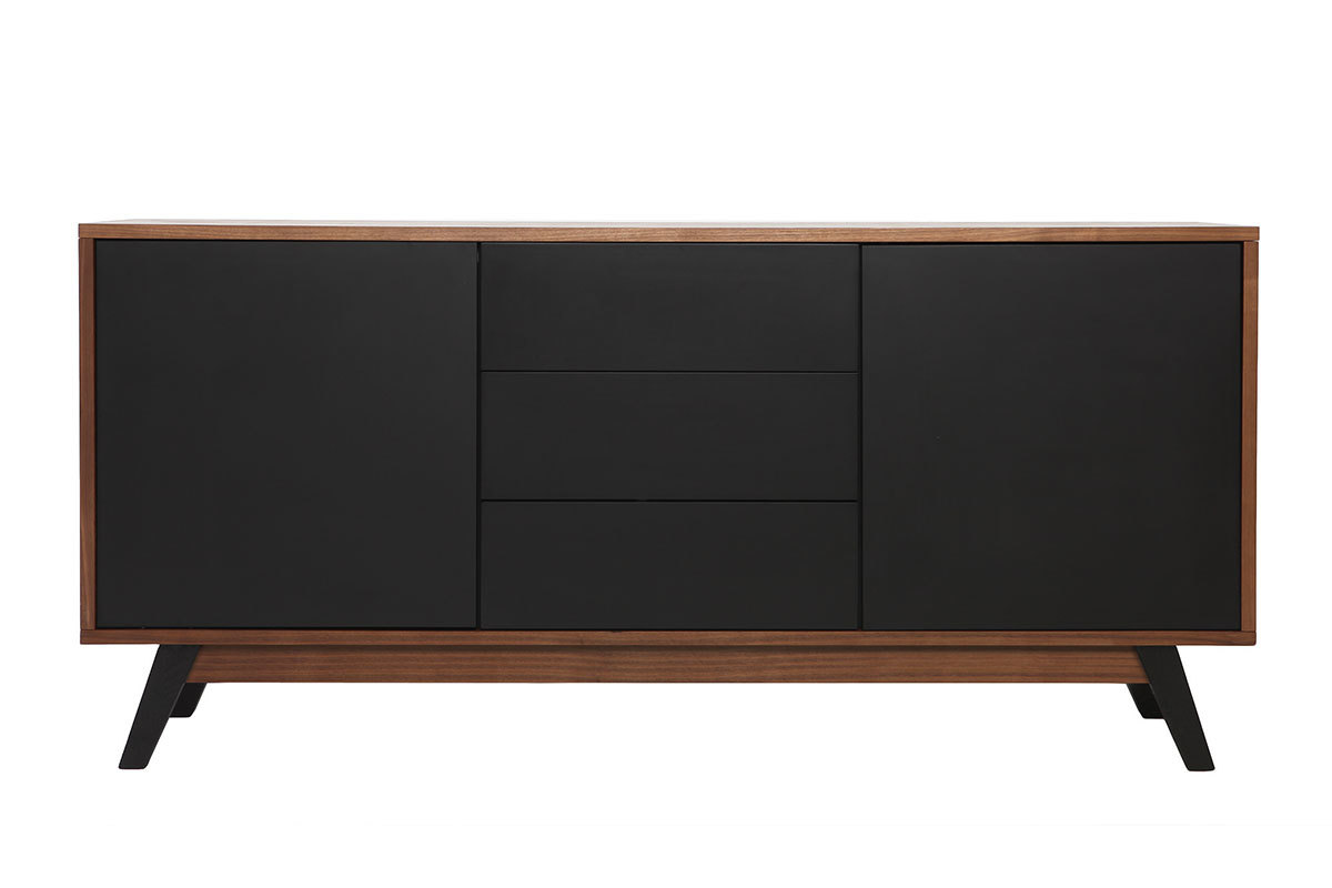Aparador dise�o nogal y negro mate NORMA