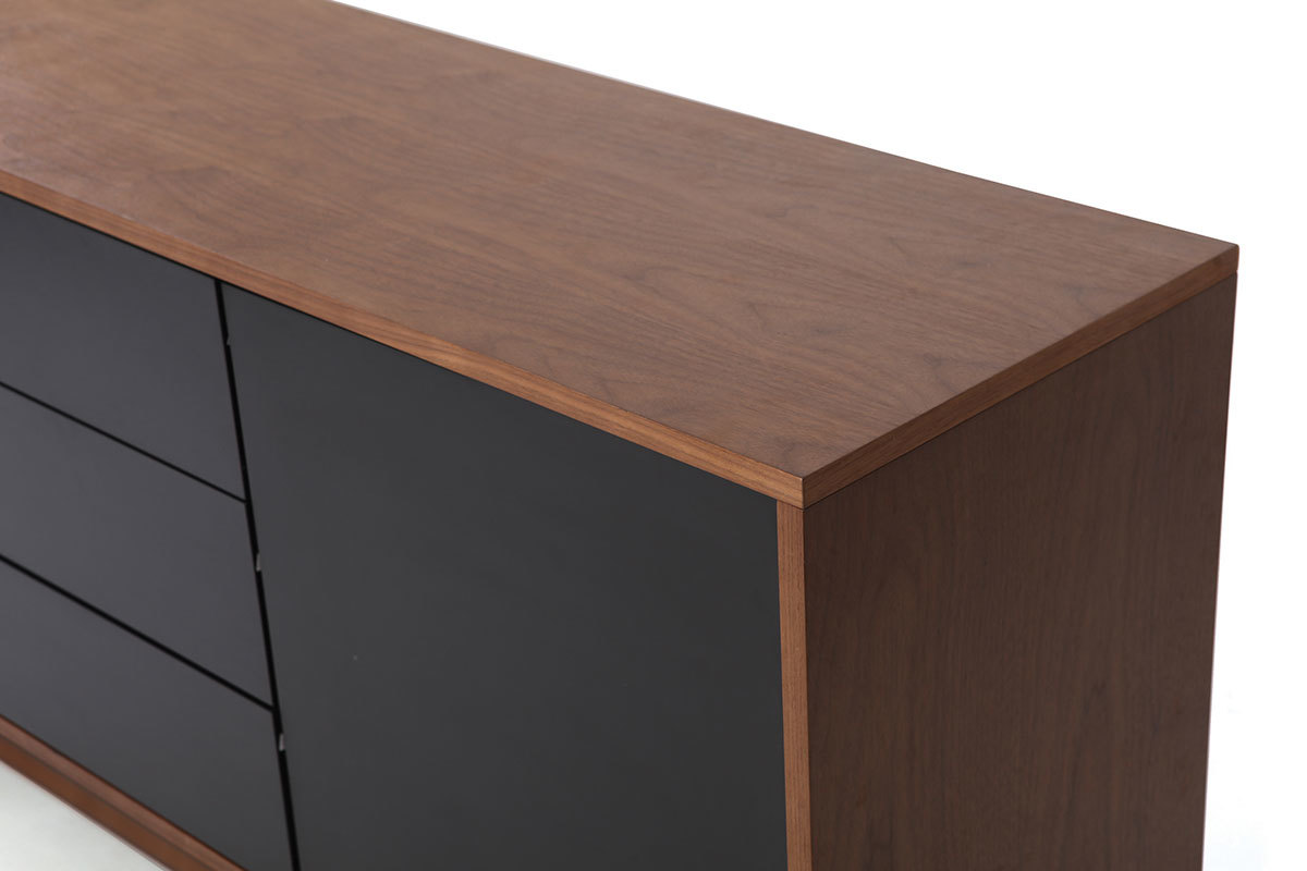 Aparador dise�o nogal y negro mate NORMA