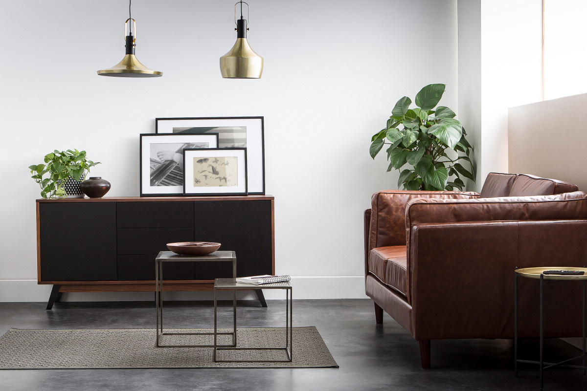 Aparador dise�o nogal y negro mate NORMA