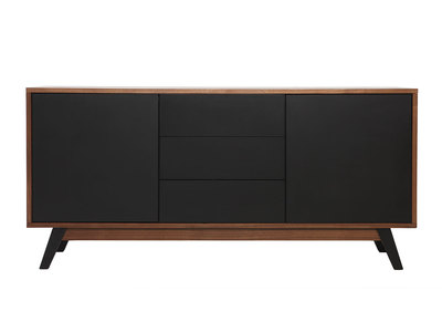 Aparador dise&ntilde;o nogal y negro mate NORMA