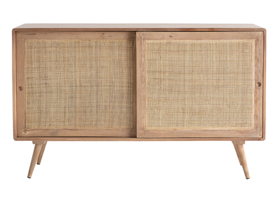 Aparador en madera de mango y rejilla trenzada ACANGE
