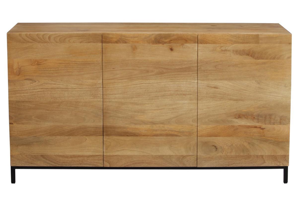 Aparador industrial 3 puertas en mango macizo y metal YPSTER