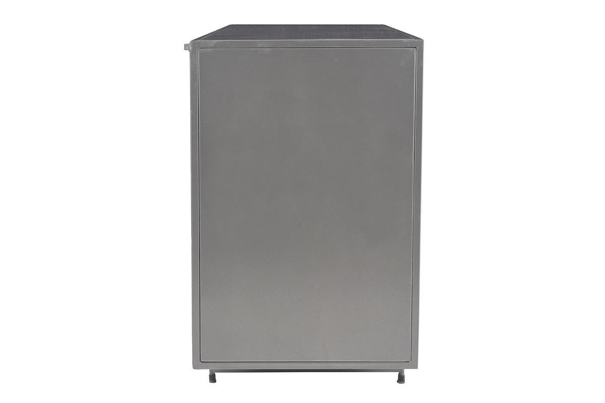 Aparador industrial 3 puertas en metal dorado y gris MAGIC
