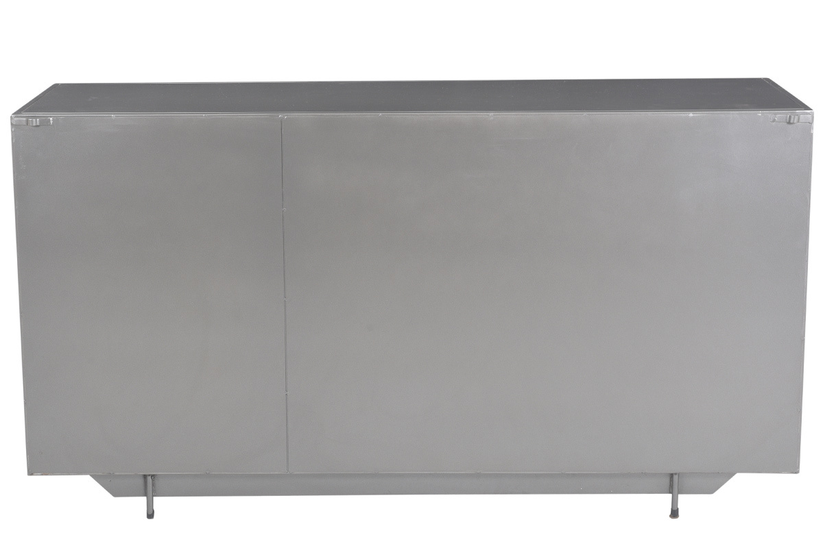 Aparador industrial 3 puertas en metal dorado y gris MAGIC