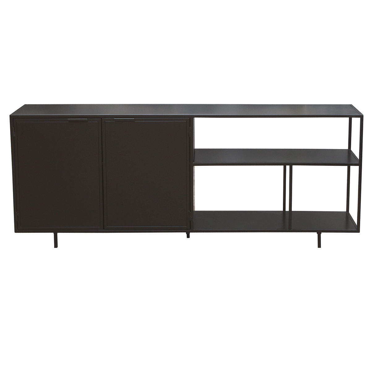 Aparador industrial de metal negro 2 puertas 180 KARL
