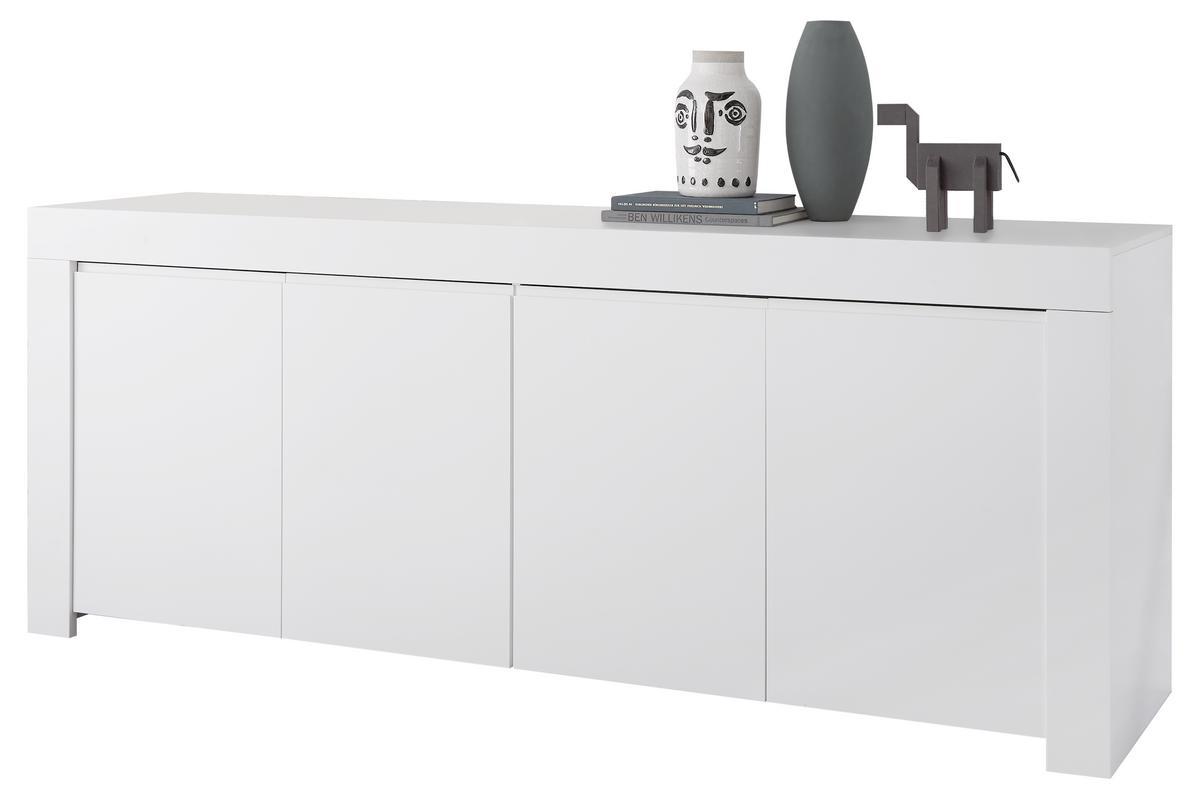 Aparador moderno 4 puertas L210 cm blanco mate TINO