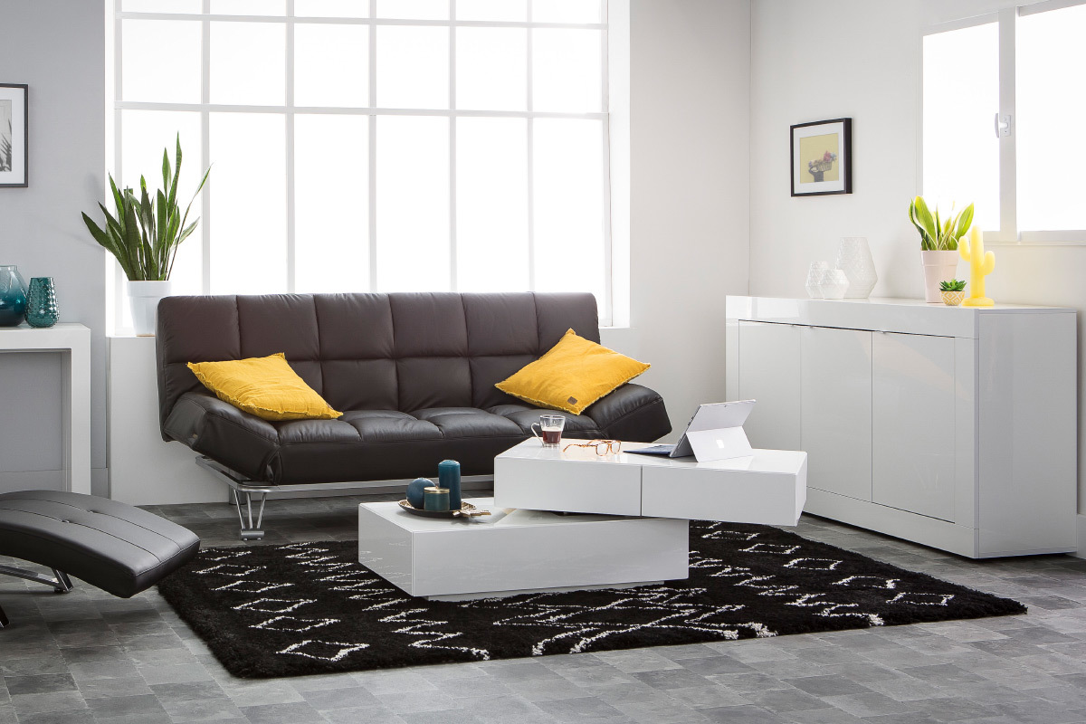 Aparador moderno lacado blanco 160cm LATTE