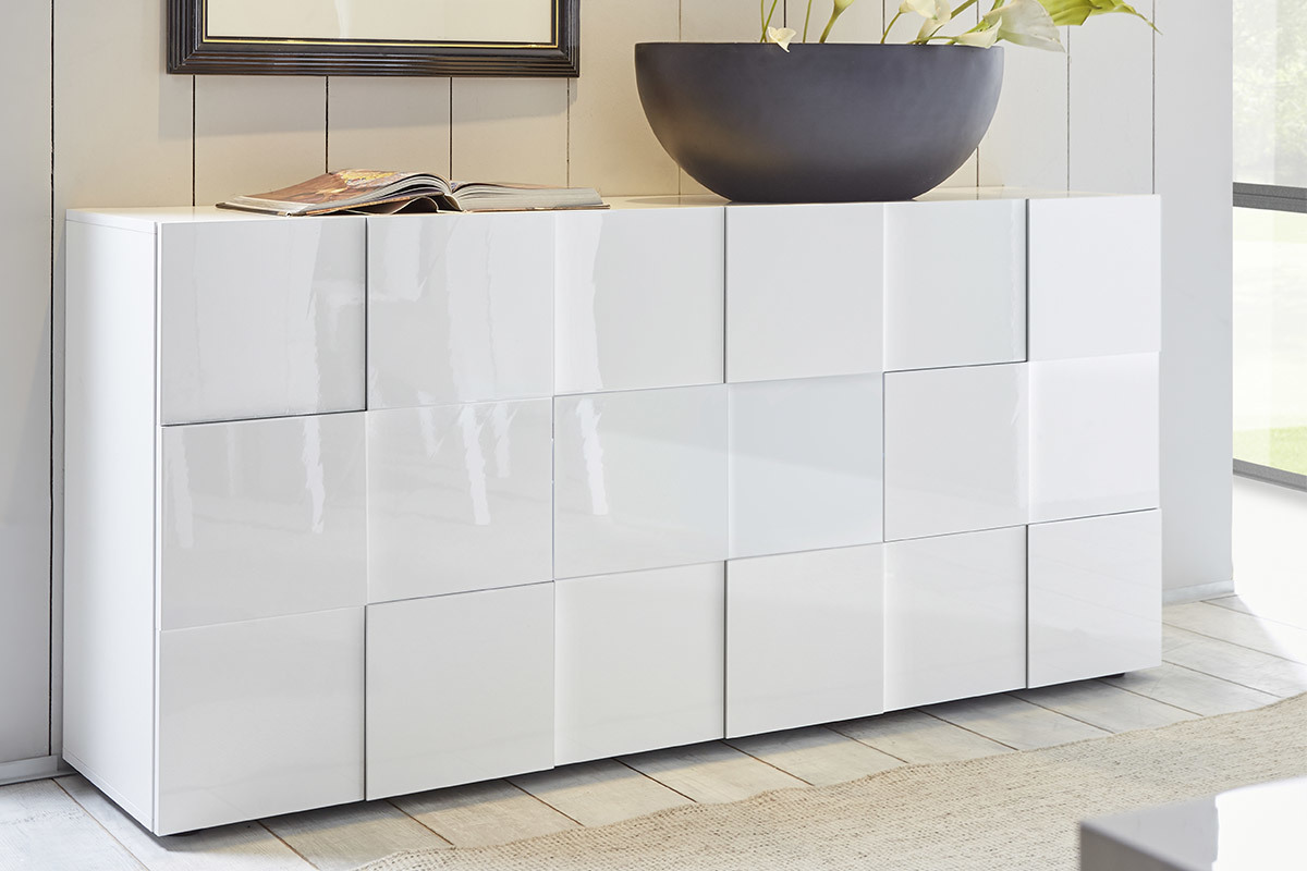Aparador moderno lacado blanco 180cm KUBE