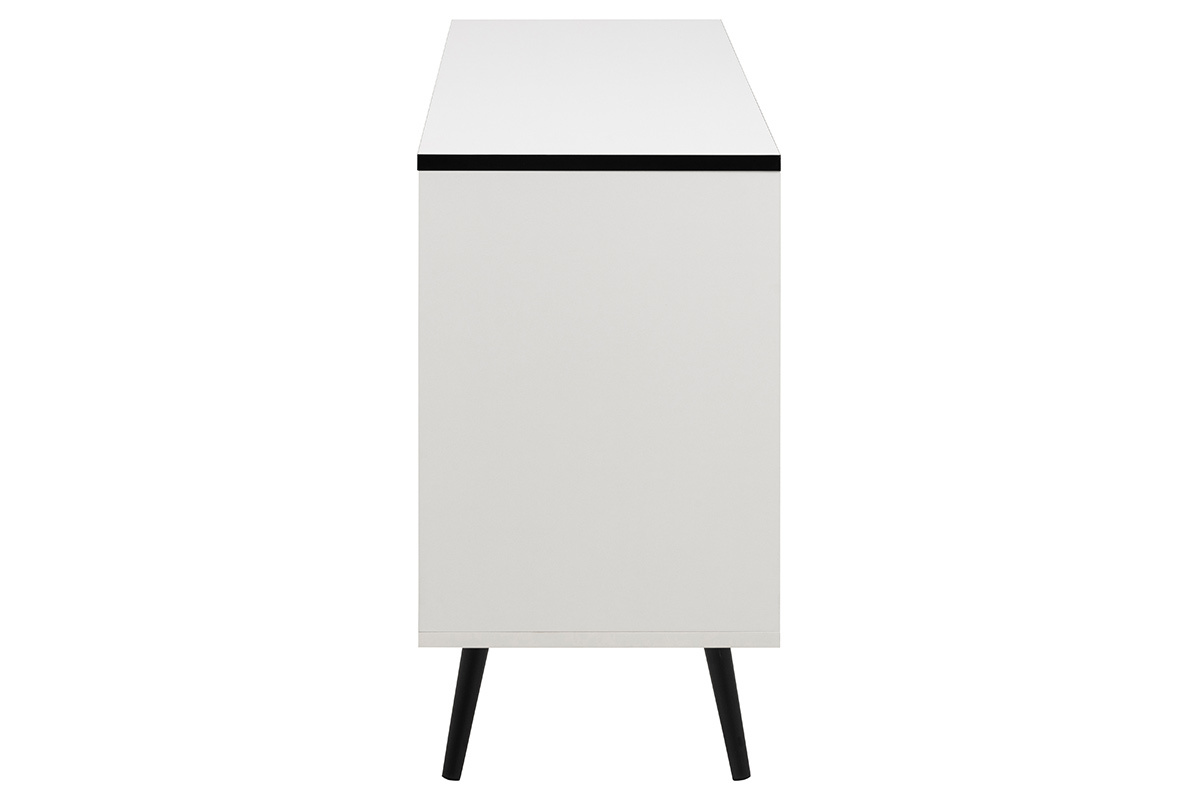 Aparador moderno negro y blanco mate L124 cm MIKKA