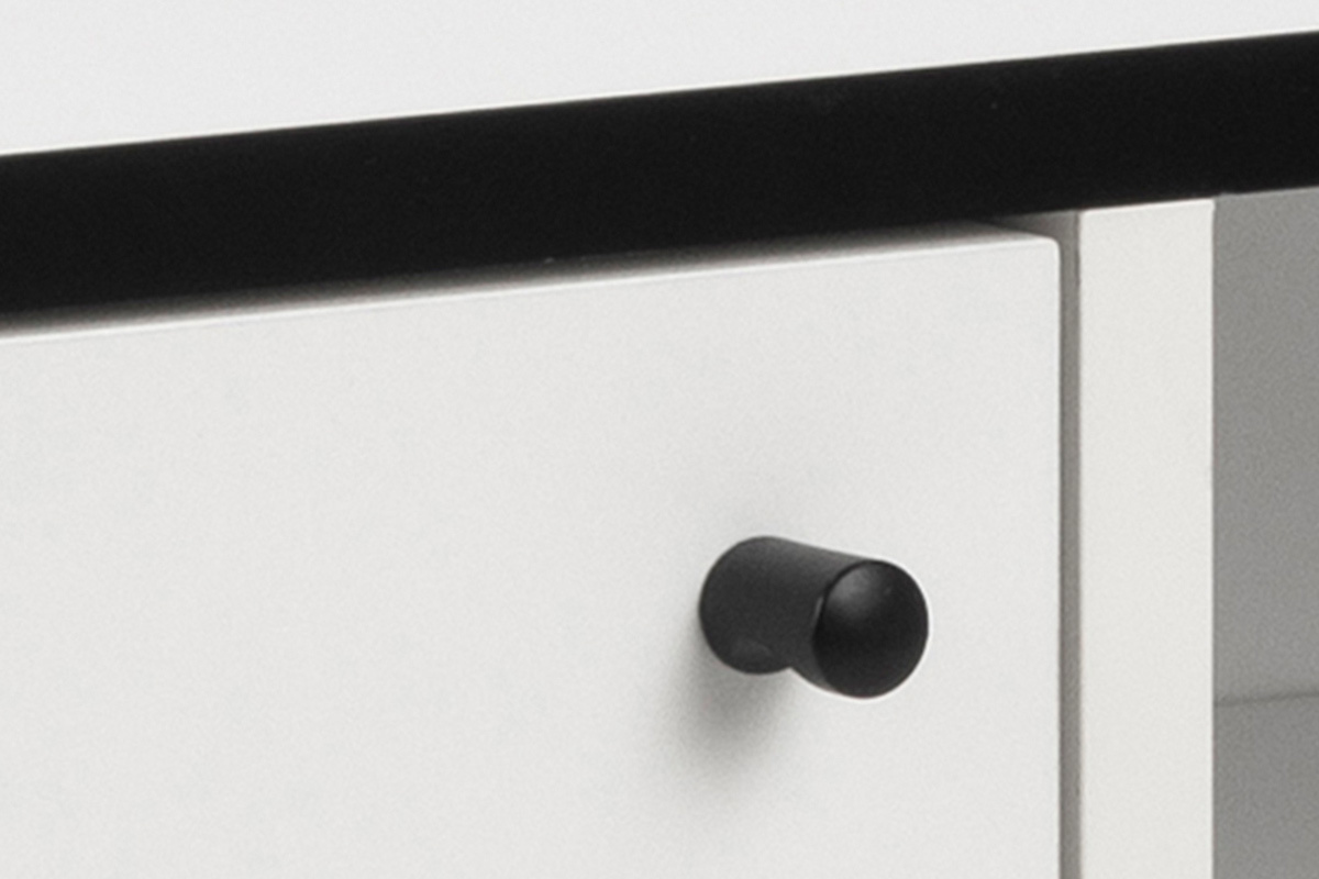 Aparador moderno negro y blanco mate L124 cm MIKKA