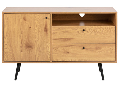 Aparador moderno roble y negro L124 cm MIKKA - Aparador moderno roble y negro L124 cm MIKKA