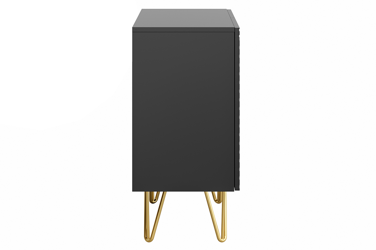Aparador negro y metal dorado 2 puertas 107 cm OZEN