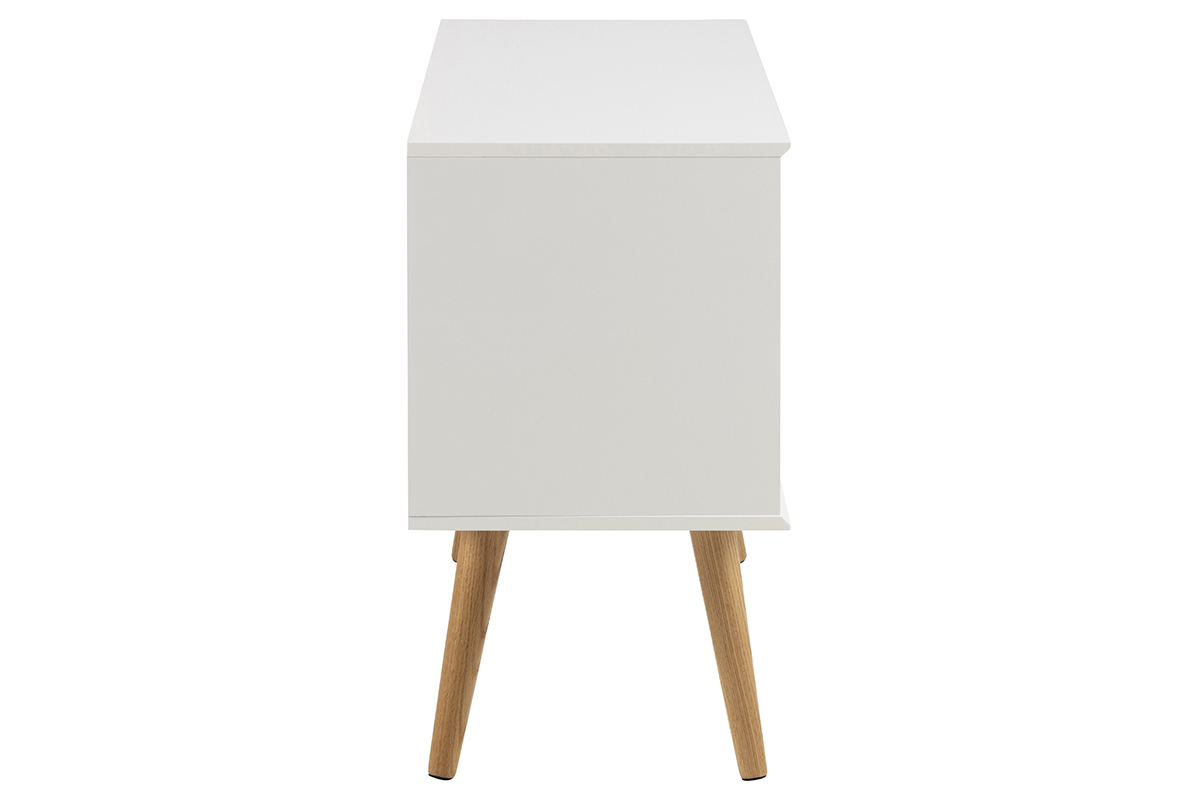 Aparador n�rdico blanco mate con puertas correderas SNOOP