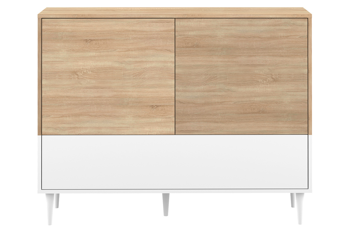Aparador nrdico blanco y madera STRIPE