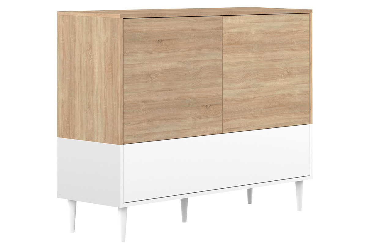 Aparador nrdico blanco y madera STRIPE