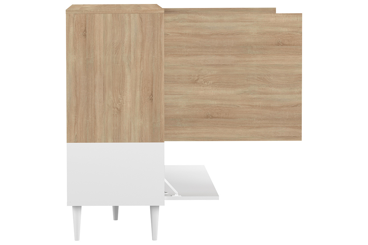 Aparador nrdico blanco y madera STRIPE