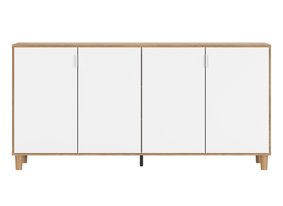 Aparador n&oacute;rdico blanco y roble con patas de roble 160&nbsp;cm VESTA