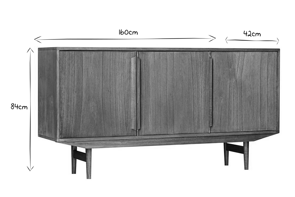 Aparador nrdico de 3puertas 160cm SEVEN