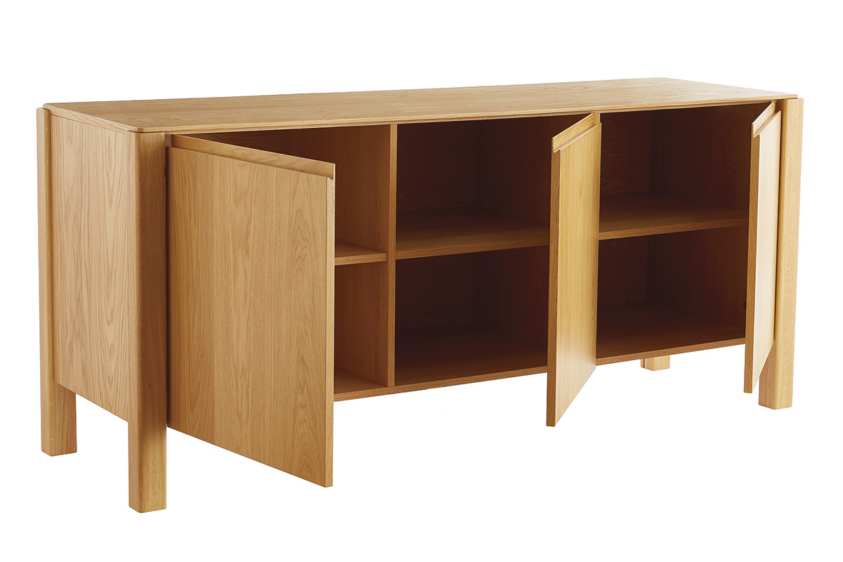 Aparador nrdico de 3 puertas de roble 166 cm AGALI
