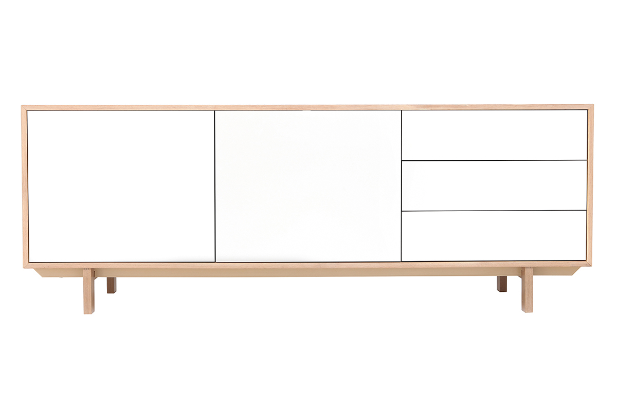 Aparador nrdico madera y blanco 195cm SID