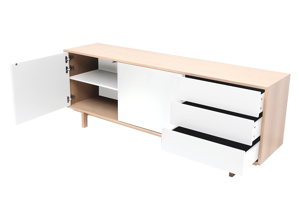 Aparador nrdico madera y blanco 195cm SID