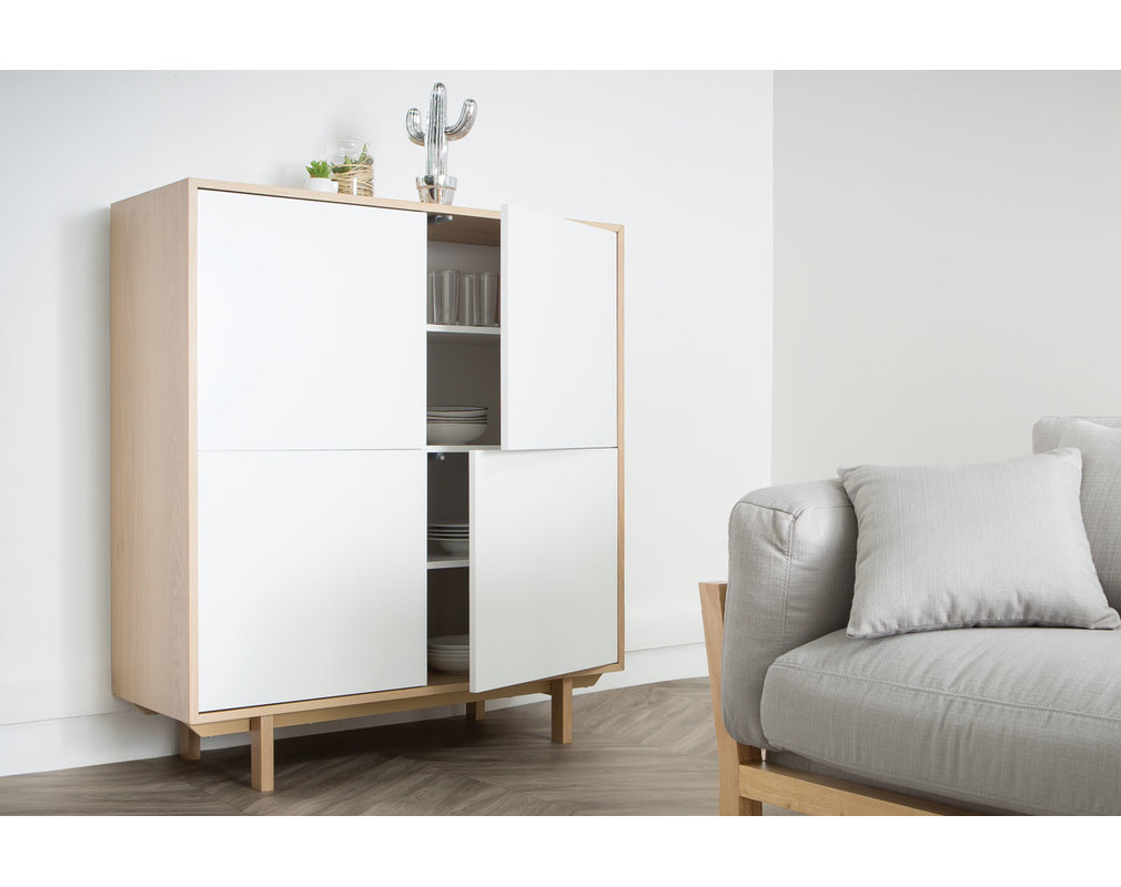 Aparador nórdico madera y blanco A125cm SID - Gauche Aparador nórdico madera y blanco A125cm SID