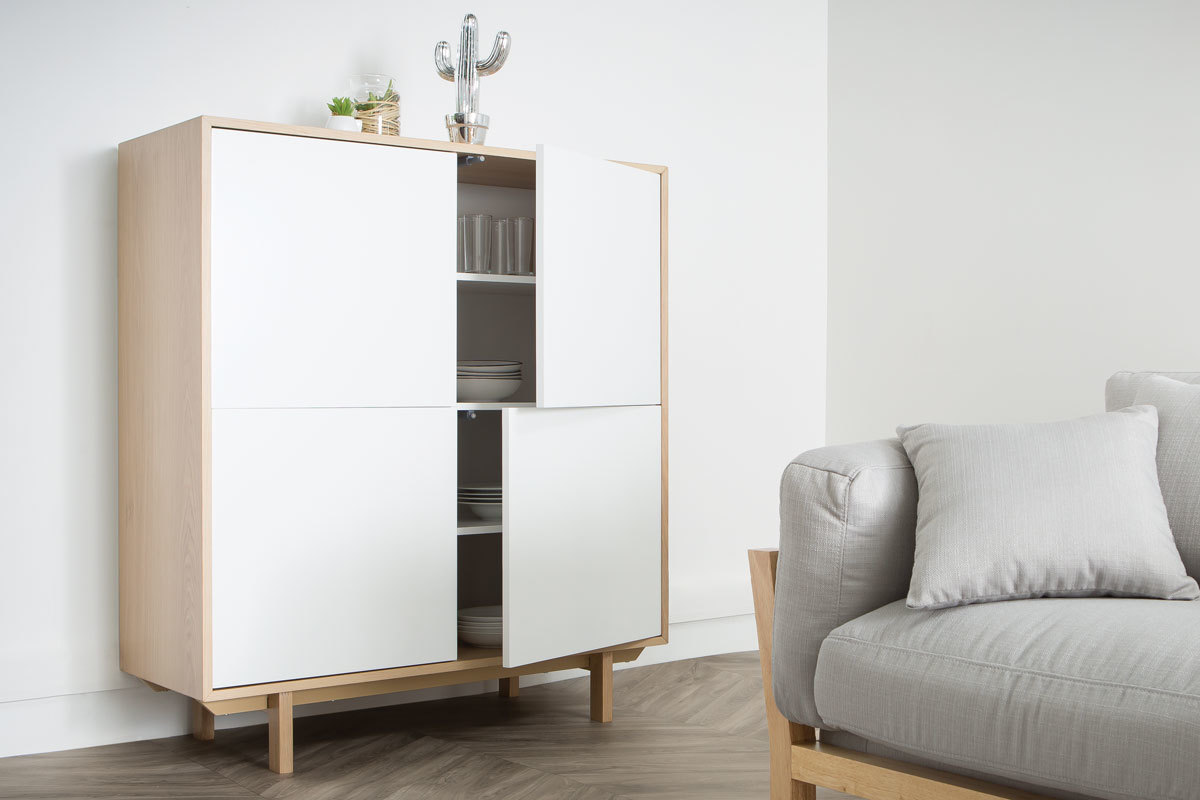Aparador nrdico madera y blanco A125cm SID