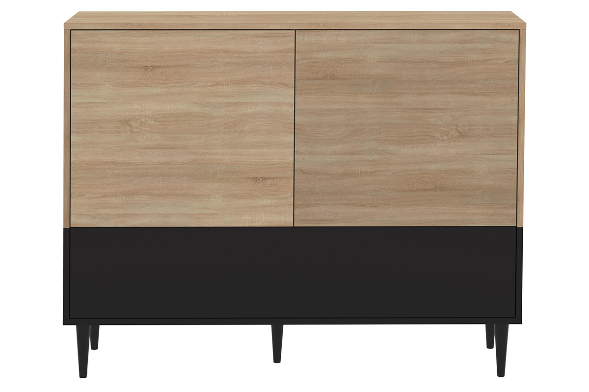 Aparador nrdico negro y madera STRIPE