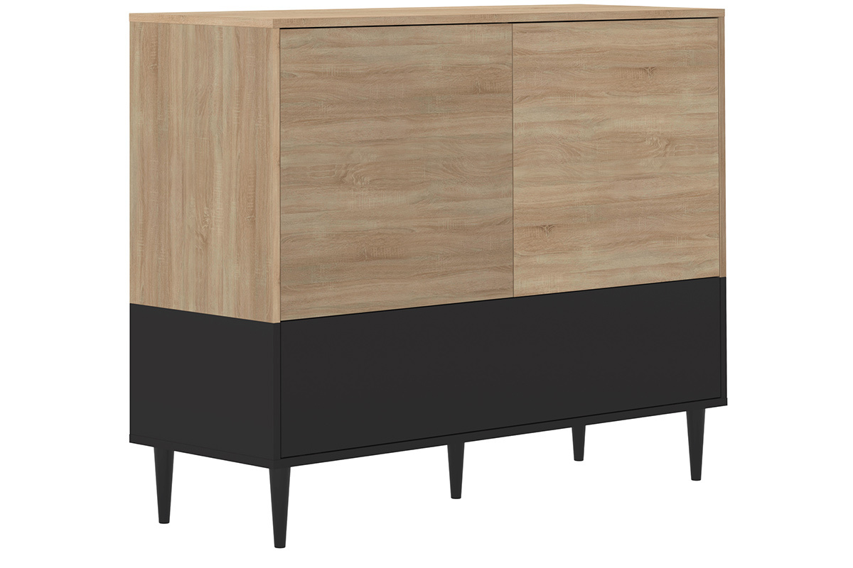 Aparador nrdico negro y madera STRIPE