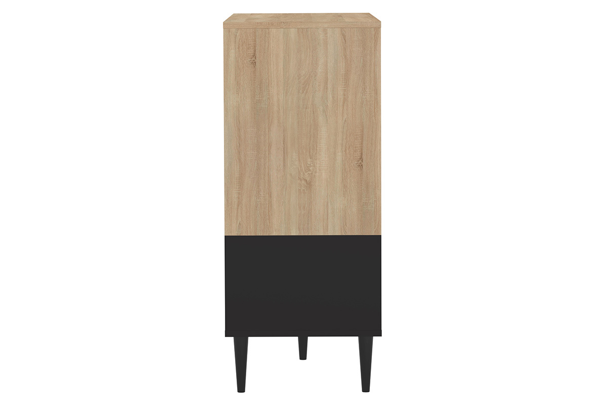 Aparador nrdico negro y madera STRIPE