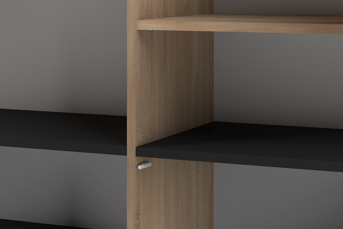 Aparador nrdico negro y madera STRIPE