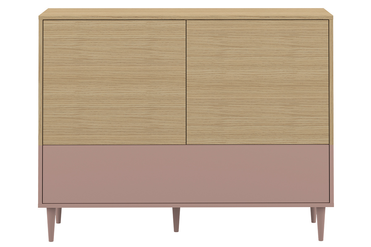 Aparador nrdico rosa y madera STRIPE