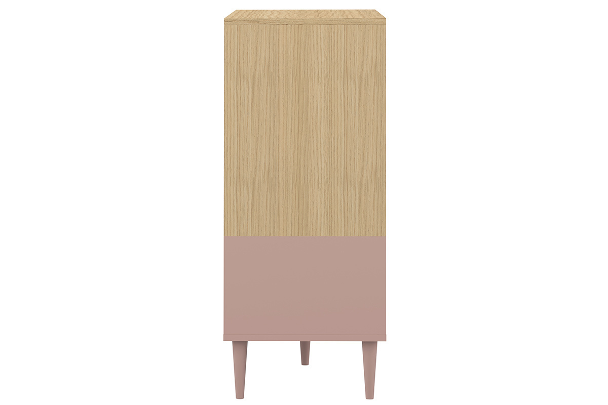 Aparador nrdico rosa y madera STRIPE