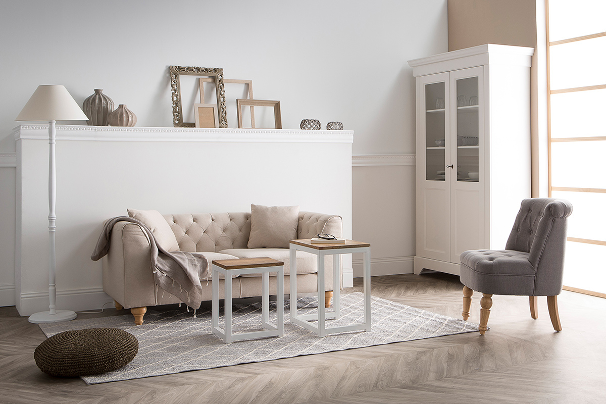 Aparador pino macizo gris KANPA