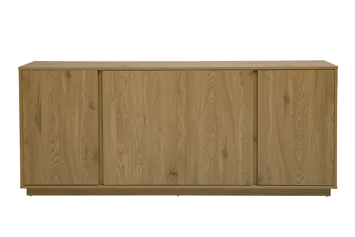 Aparador vintage de madera de roble, 4 puertas, vista frontal, L180 cm, dise�o retro chic.