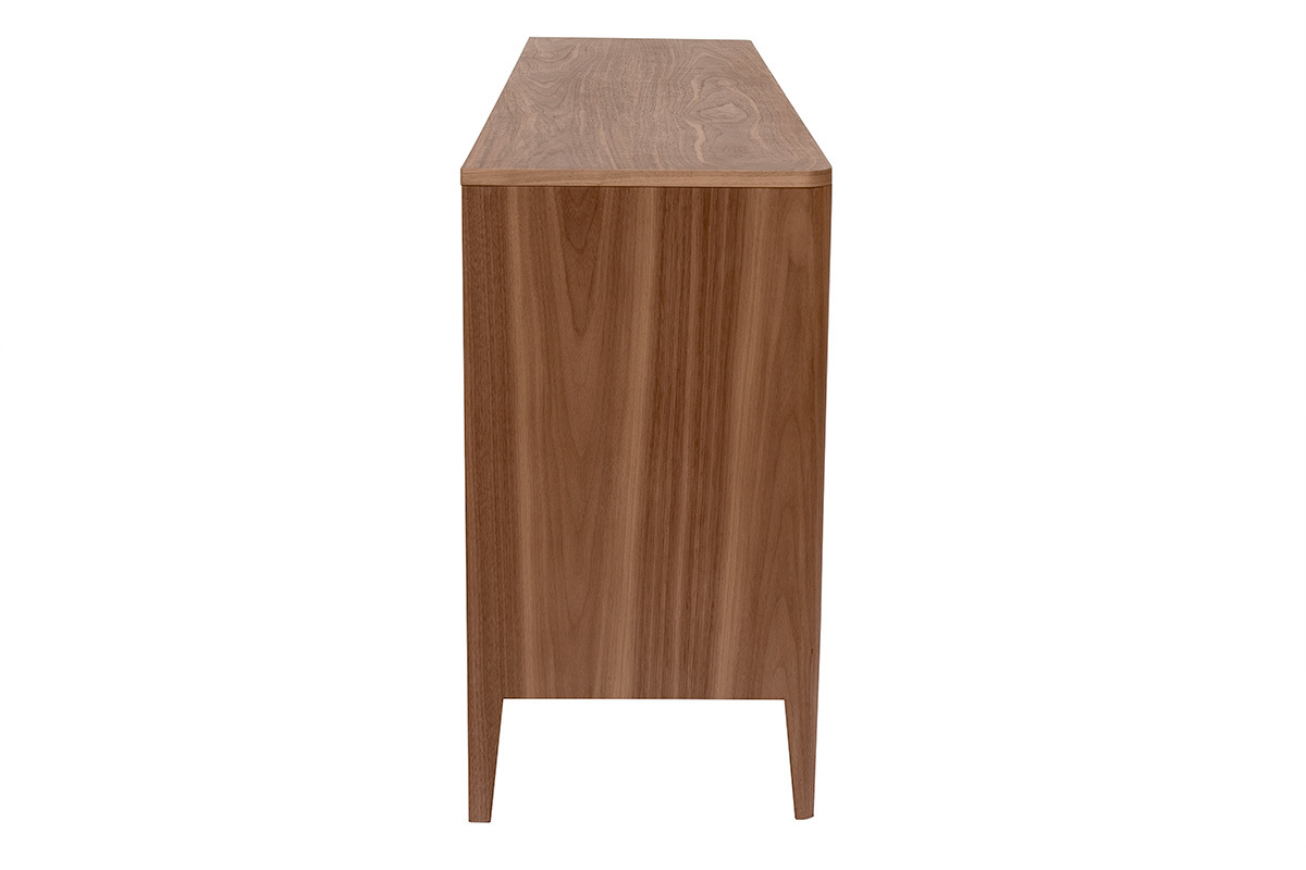 Buffet en madera oscura de nogal BENJA, vista lateral.