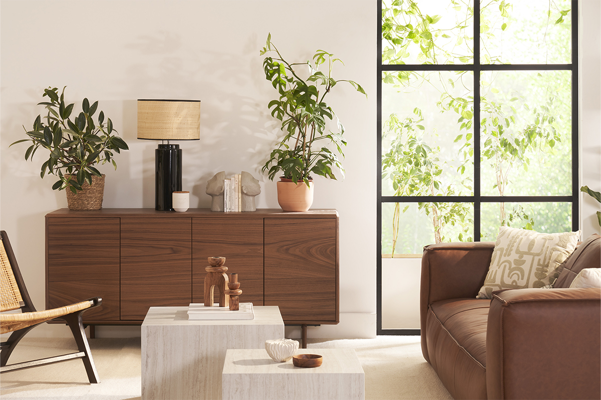 Aparador vintage con 4 puertas de madera oscura 160cm SUVA