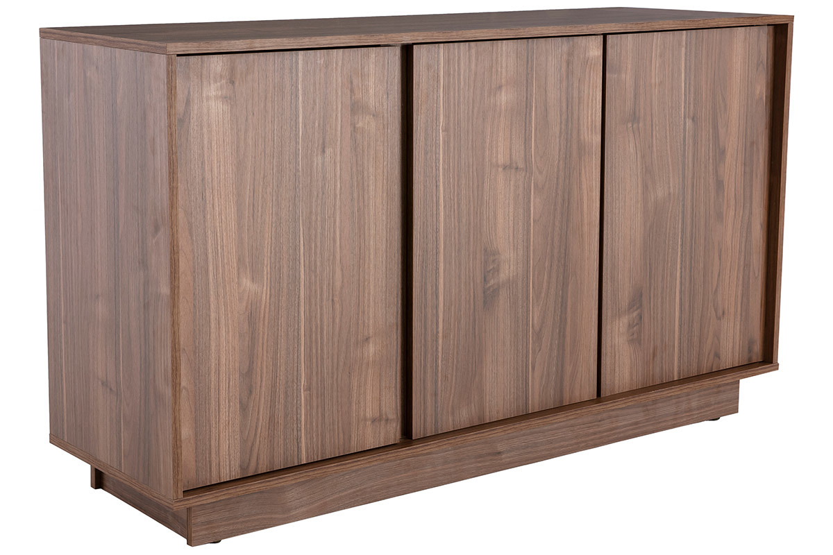 Aparador vintage de 3 puertas con acabado de nogal 138 cm COMO