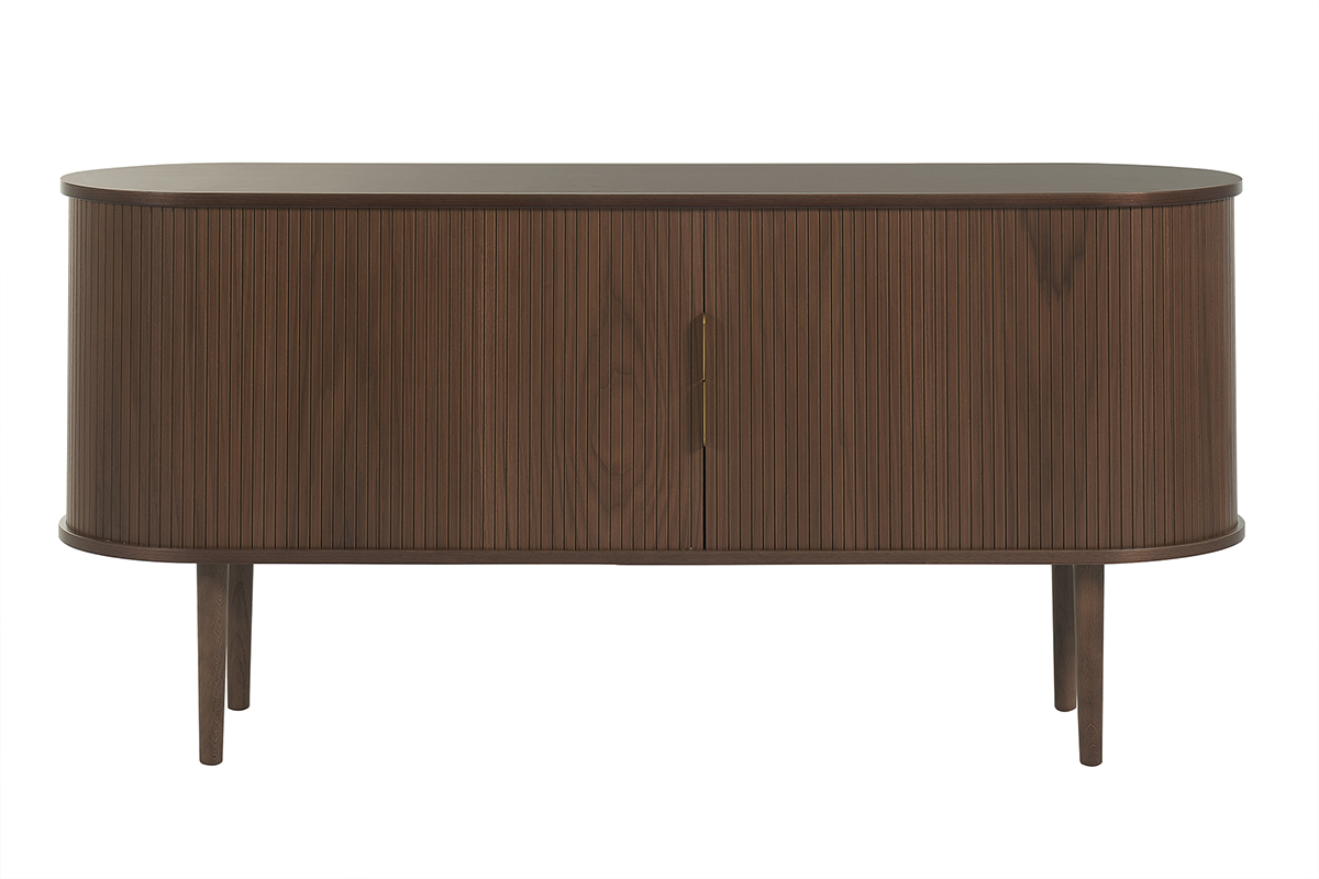 Aparador vintage de madera oscura con 2 puertas correderas 160 cm EPIC
