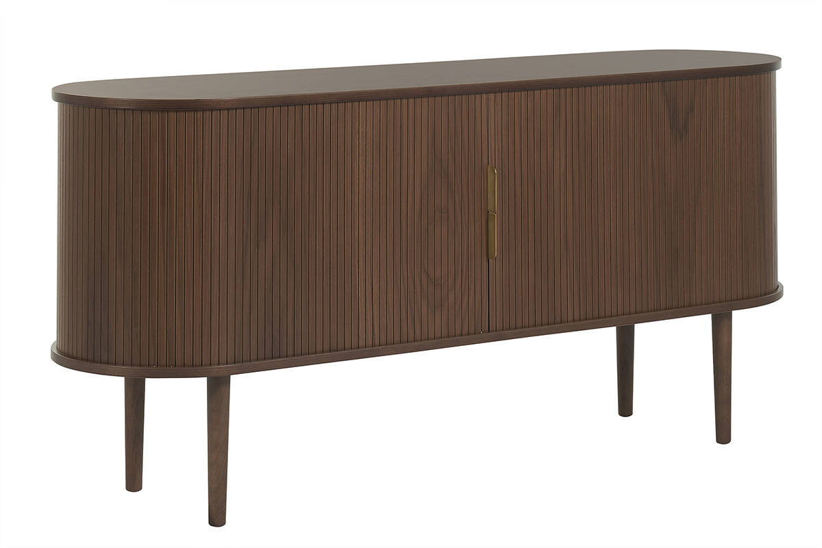 Aparador vintage de madera oscura con 2 puertas correderas 160 cm EPIC