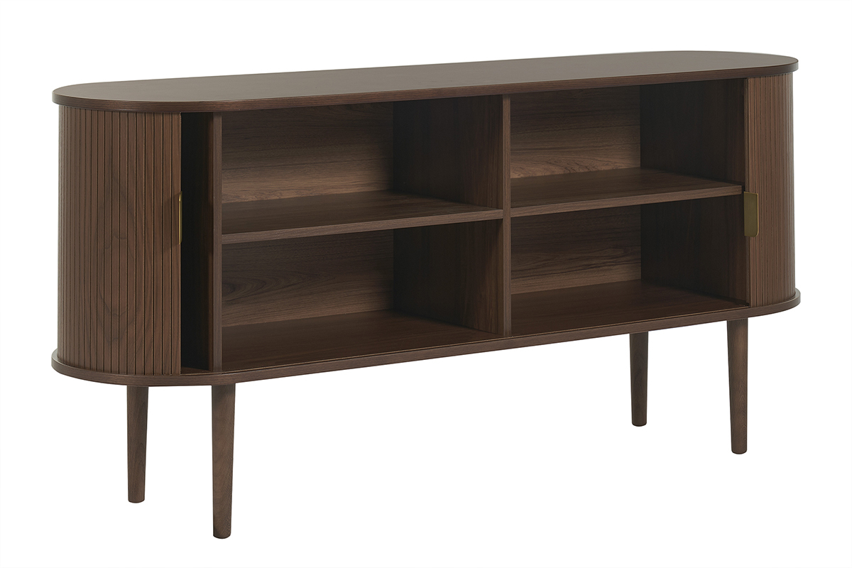 Aparador vintage de madera oscura con 2 puertas correderas 160 cm EPIC