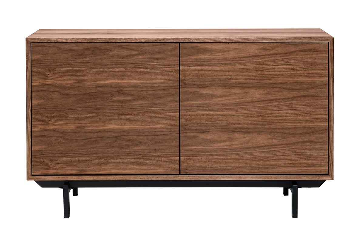 Buffet vintage de madera de nogal oscuro con 2 puertas L120 cm MANNY, vista frontal