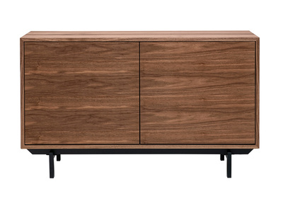 Aparador vintage de madera oscura nogal 2 puertas L120 cm MANNY