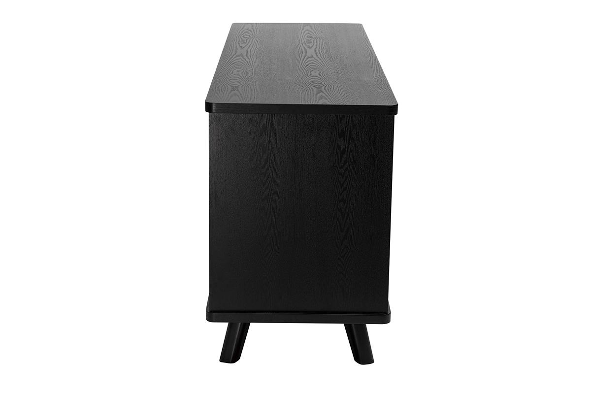 Aparador vintage negro con puertas y cajones 160�cm FIFTIES