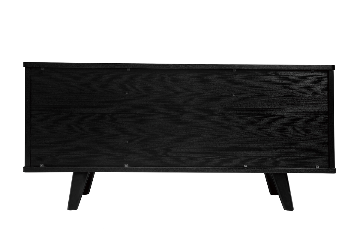 Aparador vintage negro con puertas y cajones 160�cm FIFTIES